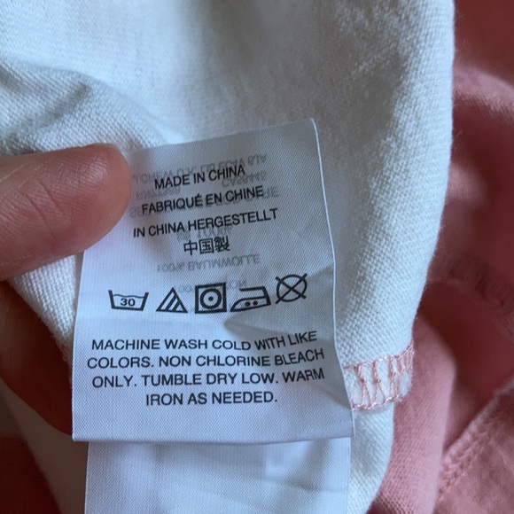 SOLD - LIKE NEW Madewell Pink & White Boxy Boatneck Top - Picture 5 of 5